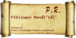 Piblinger Renátó névjegykártya